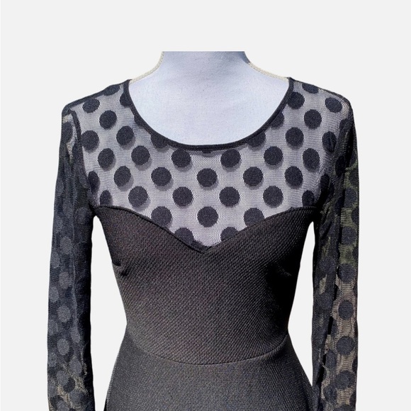 Lulus Long Sleeve Black Polka Dot Women's Size Small - Picture 7 of 10